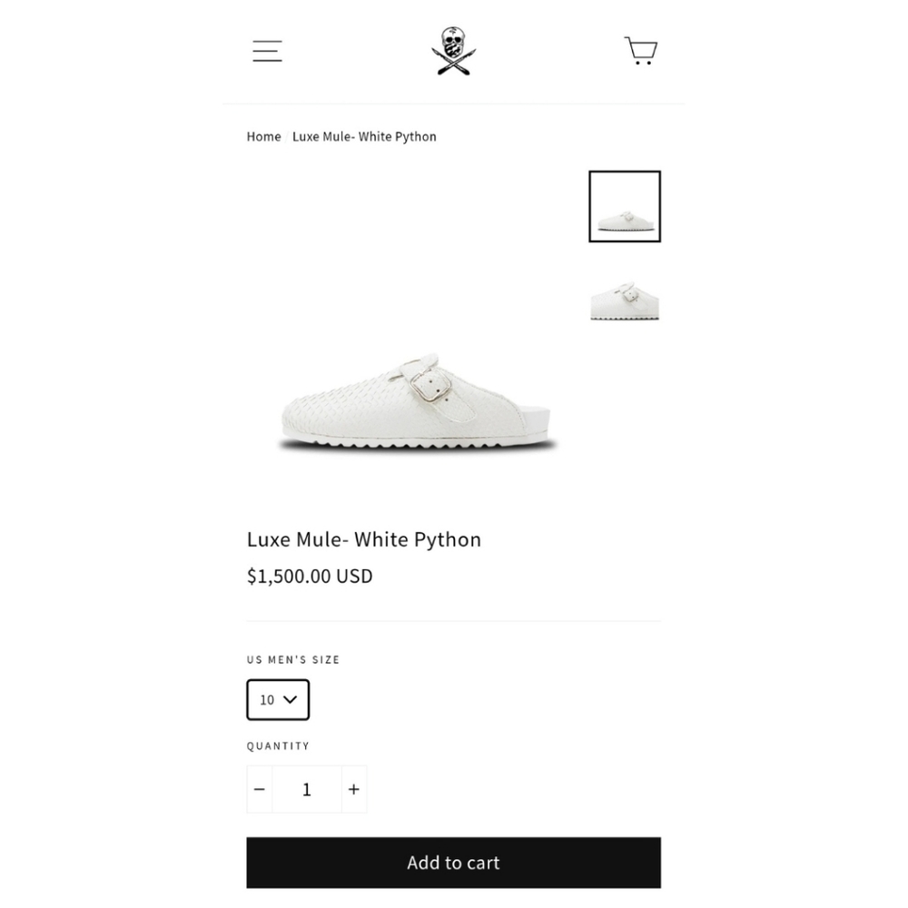 The Shoe Surgeon White Python Luxe Mule Men's 10 / Women's 11.5 - Picture 14 of 14